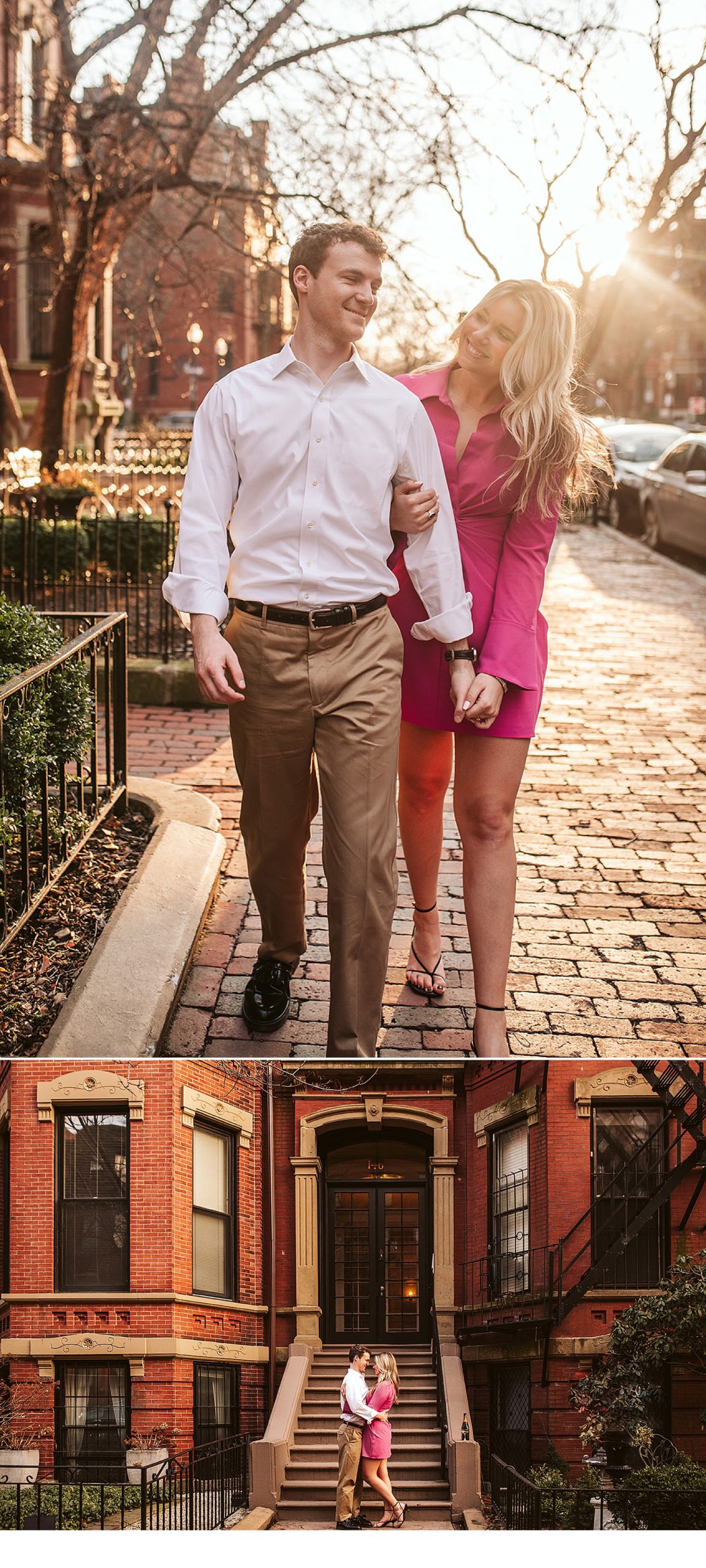 Boston-couple-engagement-photos-on-Newbury-Street