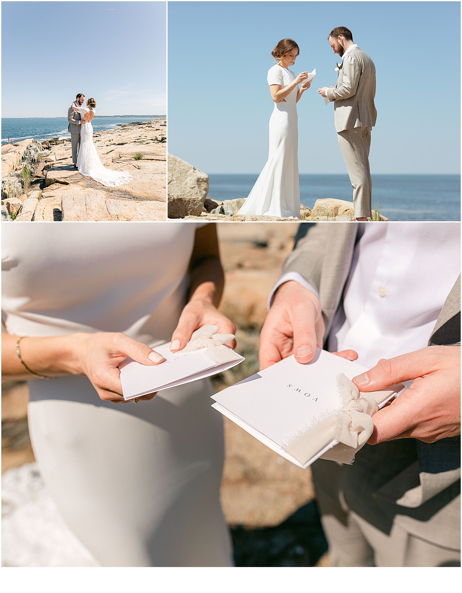 Bride-and-groom-exchanging-private-vows-on-the-cliffs-in-Rockport-MA