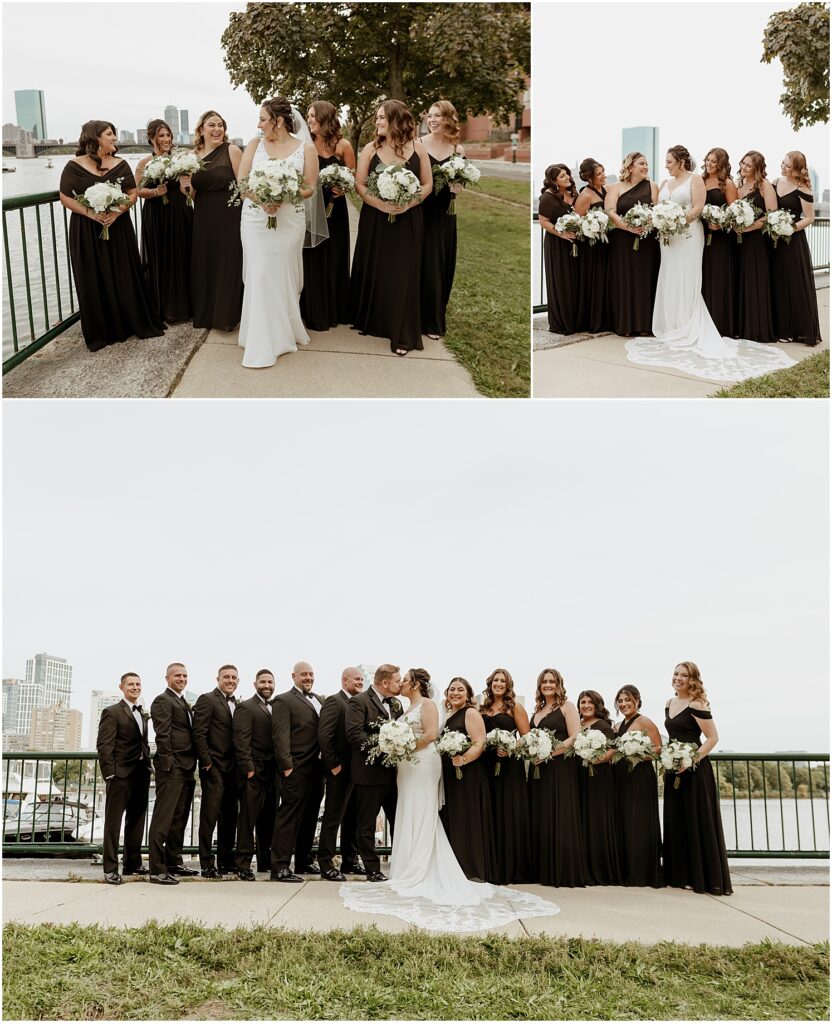 Black-and-white-bridal-party-portraits-cambridge-ma-wedding
