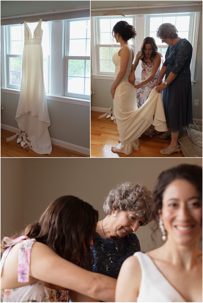 Bride-getting-ready-for-Rhode-Island-backyard-wedding