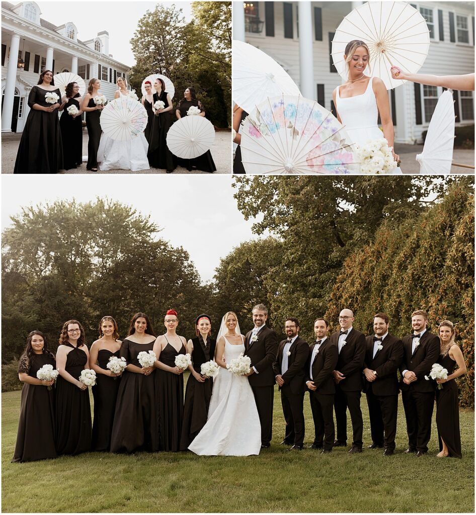 Black-and-white-bridal-party