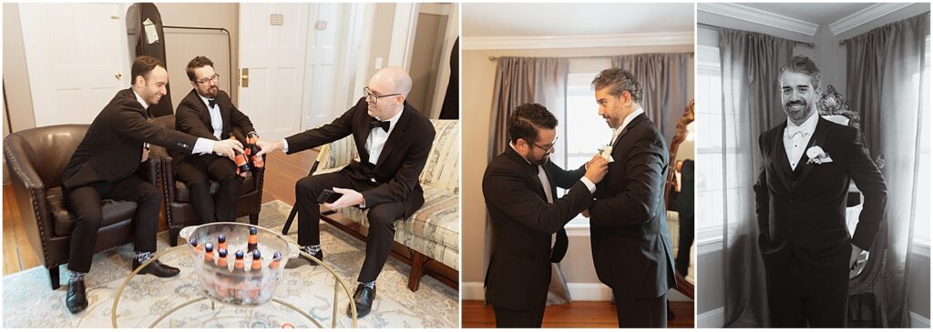 Groom-getting-ready-at-the-Hellenic-Center