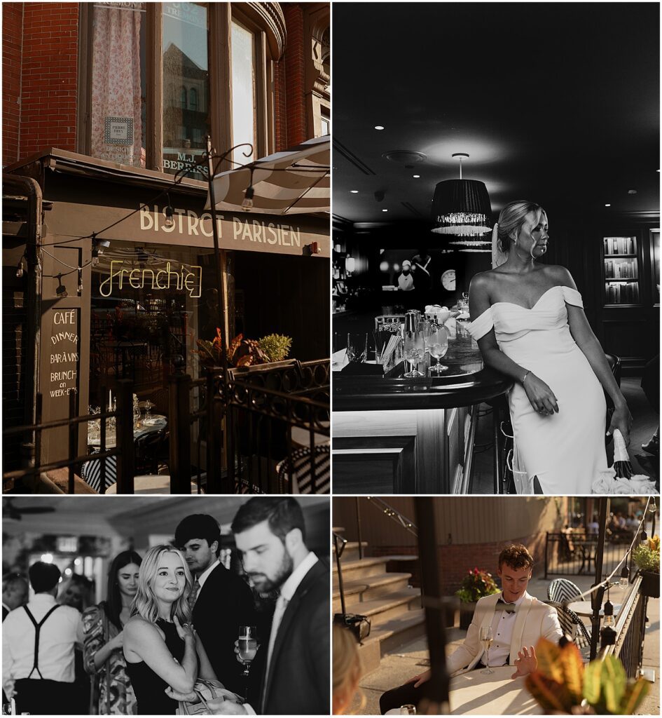 Wedding reception at Boston restaurant wedding venue Frenchie Wine Bar
