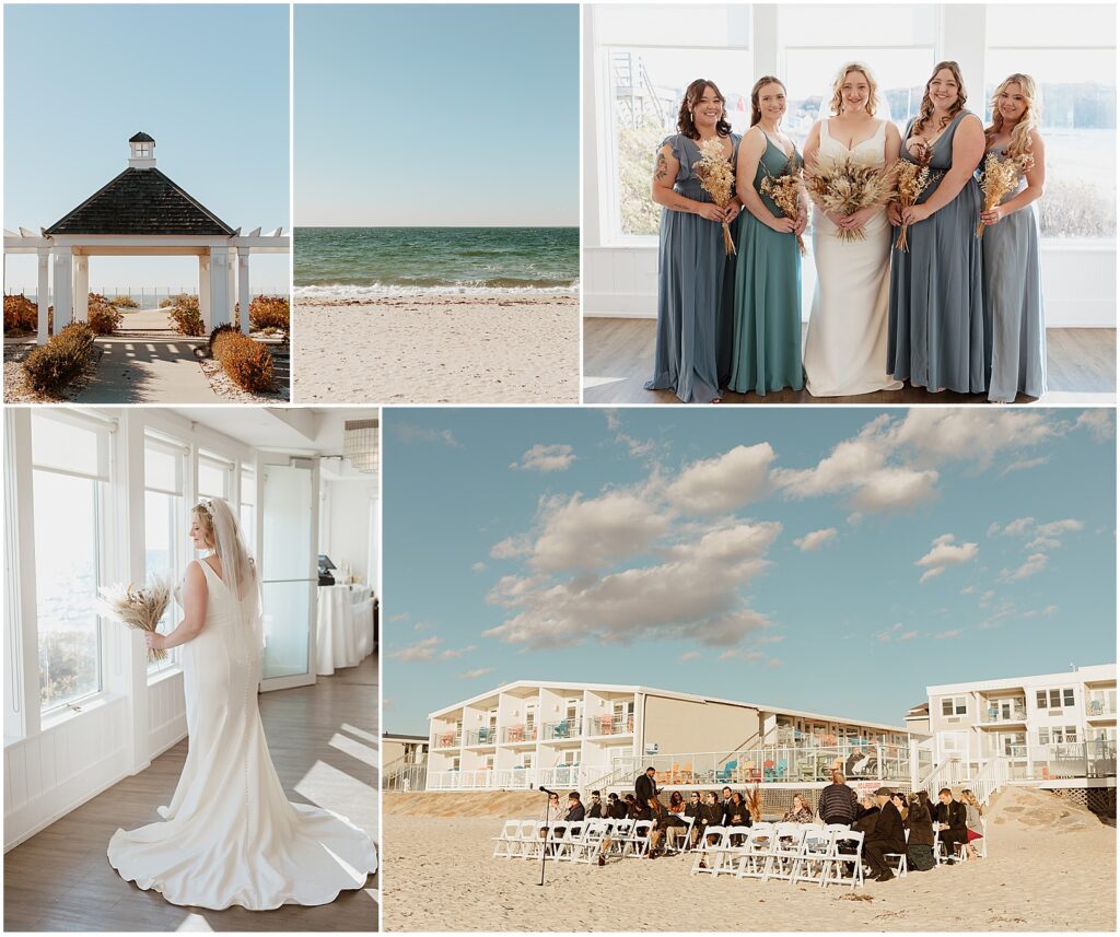 Bride getting ready for her wedding at top Cape Cod wedding venue Seacrest Beach House