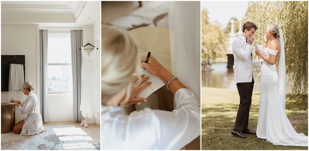 Boston couple personalizing their wedding with personalized private vows