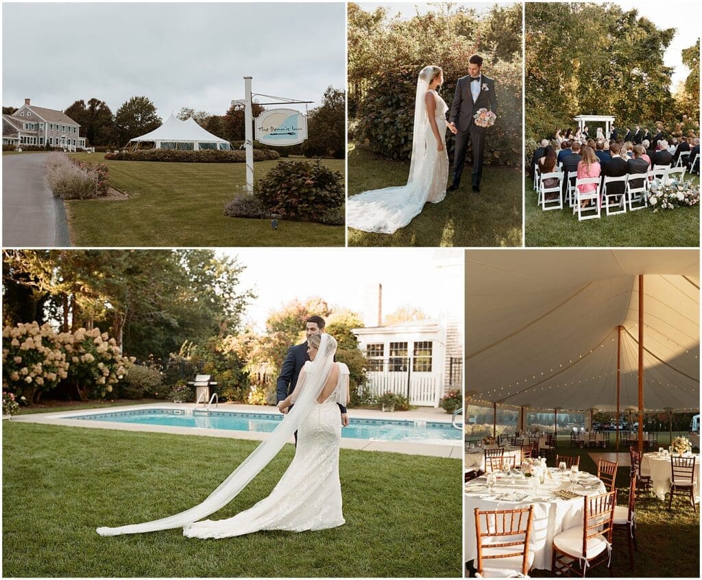 Bride and groom at their wedding at a New England wedding venue
