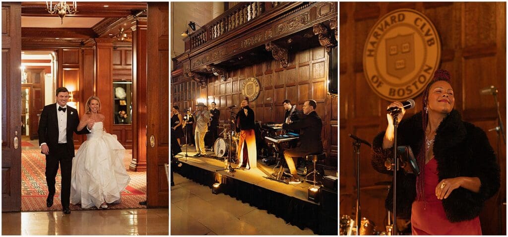 Bride and groom at their Harvard Club wedding reception in Boston