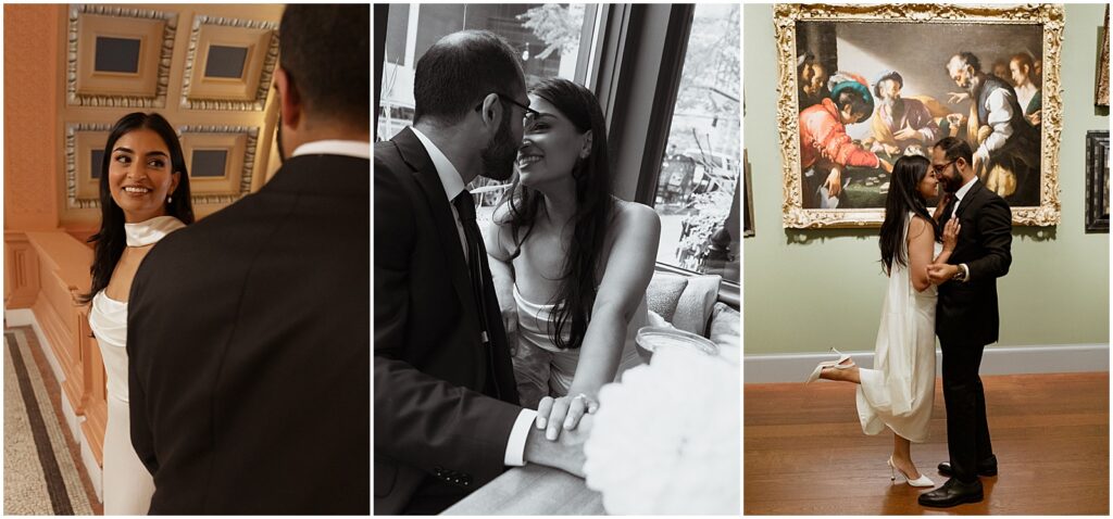Bride and groom enjoying their Massachusetts elopement