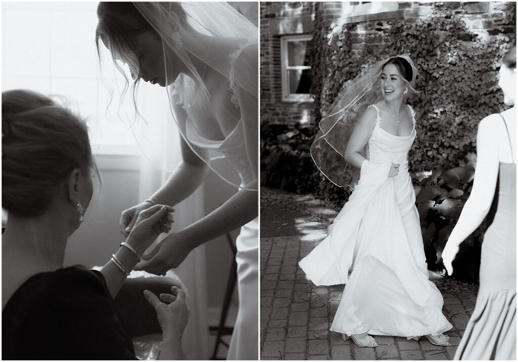 Bride getting ready for a Rhode Island wedding